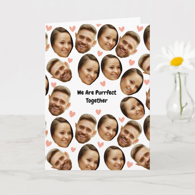 Custom Face Picture Heart Funny Couple Card Karte (Kleine Pflanze)