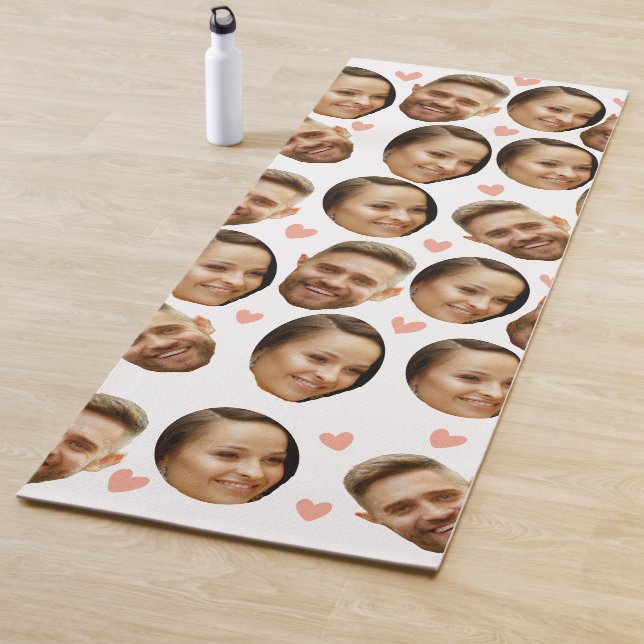 Custom Face Picture Heart Funny Couple Muster Yogamatte (Beispiel)