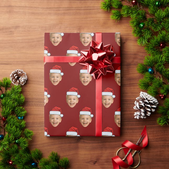 Custom Face Santa Claus Hat Weihnachtsgeschenk Geschenkpapier (Feiertagsgeschenk)