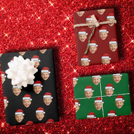 Custom Face Santa Claus Hat Weihnachtsgeschenk Geschenkpapier Set