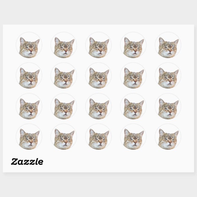 Custom Face Stickers Personalized Cat Face Photo (Blatt)