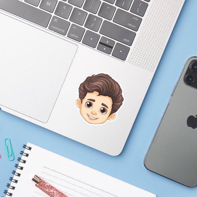 Custom Face Stickers Personalized Picture Logo (Ordinateur portable avec iPhone)