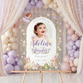Custom Fairy First Birthday Acrylic Welcome Sign Acrylschild