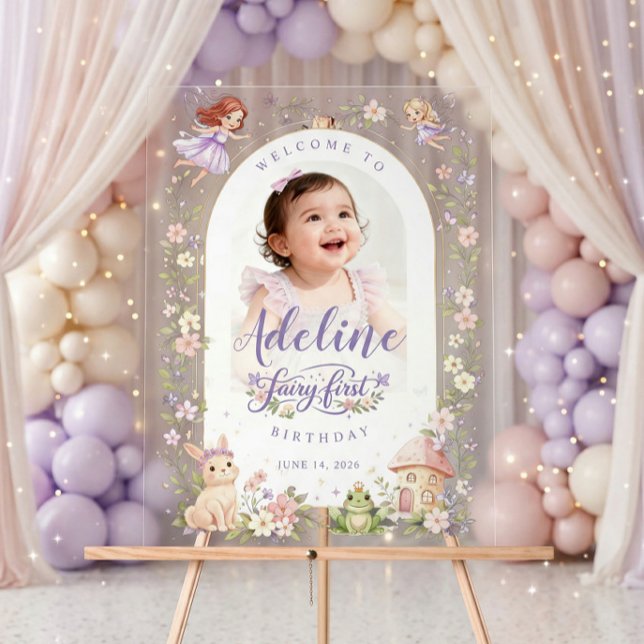 Custom Fairy First Birthday Acrylic Welcome Sign Acrylschild (Von Creator hochgeladen)