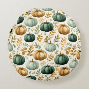 Custom Fall Pumpkin Foto Frame Rundes Kissen