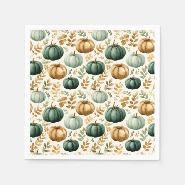 Custom Fall Pumpkin Foto Frame Serviette (Vorderseite)