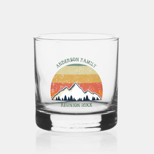 Custom Fall Retreat Sunset Mountain Party Whiskyglas