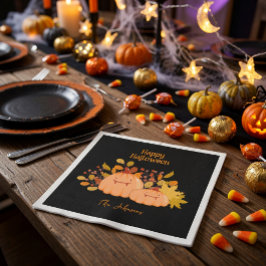 Custom Familienname Happy Halloween Serviette
