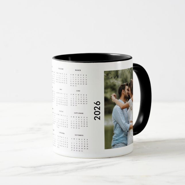 Custom Family 2 Photo 2026 Calendar  Tasse (VorderseiteRechts)