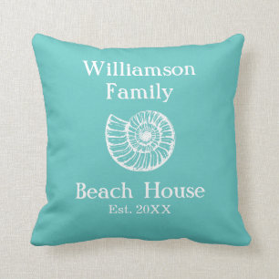 Custom Family Beach House Muschel Türkisch Kissen