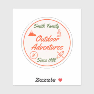 Custom Family Camping Adventures Aufkleber