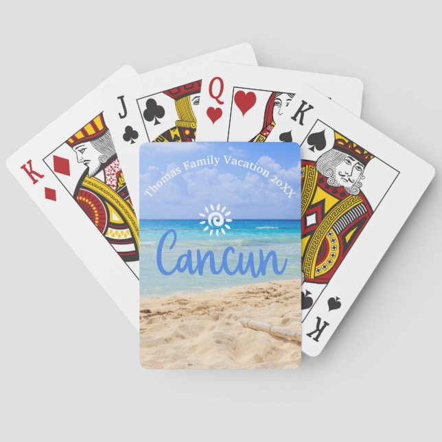 Custom Family Cancun Urlaub Souvenir Spielkarten (Rückseite)