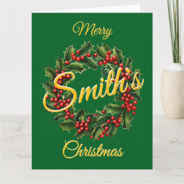 Custom Family Christmas Garland Card Karte