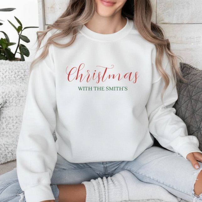Custom Family Christmas Red & Green Holiday  Sweatshirt (Custom Family Christmas Red & Green Holiday Sweatshirt)
