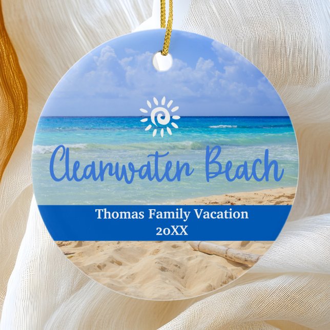 Custom Family Clearwater Beach Weihnachten Keramik Ornament (Von Creator hochgeladen)