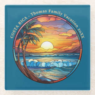 Custom Family Costa Rica Reise Souvenir Tile Glasuntersetzer