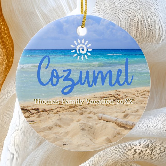 Custom Family Cozumel Urlaub Weihnachten Keramik Ornament (Von Creator hochgeladen)