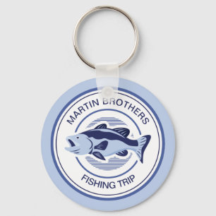 Custom Family Fangreise Blue Lake Fisherman Schlüsselanhänger