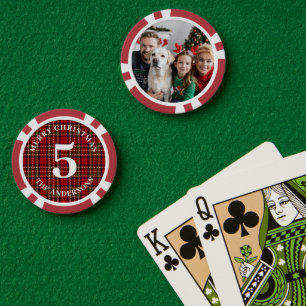 Custom Family Foto 5 Wert Karierte Weihnachten Pokerchips