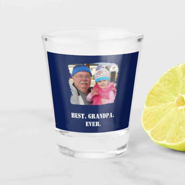 Custom Family Foto Abuelo Nonno Bestes Opa je Schnapsglas (Vorderseite)