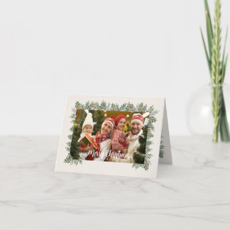 Custom Family Foto Christmas Card 1 Dankeskarte