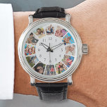 Custom Family Foto Collage Personalized White Armbanduhr<br><div class="desc">Erstellen Sie Ihre eigene personalisierte 12-Foto-Collage-Uhr mit Ihren individuellen Bildern auf einem einfachen, modernen, weißen Hintergrund. Fügen Sie Ihre Lieblings-Fotos, Designs oder Kunstwerke, um etwas wirklich Einzigartiges zu schaffen. Sie können ganz einfach mehr Text oder Bilder hinzufügen, Schriftart und Hintergrund anpassen. Leckerei selbst oder das ideale Geschenk für Familie, Freunde,...</div>