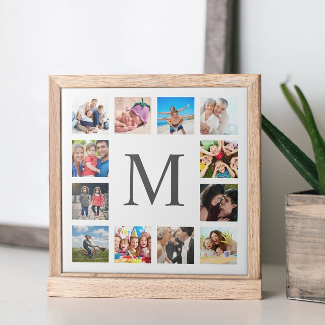 Custom Family Foto Collage Personalized White Fliese (Von Creator hochgeladen)