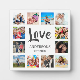 Custom Family Foto Collage Personalized White Fotoplatte