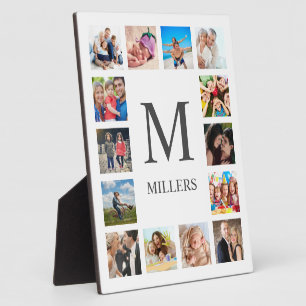 Custom Family Foto Collage Personalized White Fotoplatte