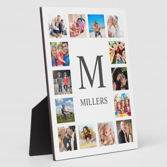 Custom Family Foto Collage Personalized White Fotoplatte (Seite)