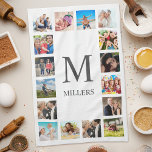 Custom Family Foto Collage Personalized White Geschirrtuch<br><div class="desc">Erstellen Sie Ihre eigene personalisierte 16 Foto Collage,  Küchentücher weißer Hintergrund. Die Küchenhandtücher sind auch mit Ihrem Monogramm und Namen versehen. Fügen Sie Ihre Lieblings-Fotos,  Designs oder Kunstwerke,  um etwas wirklich Einzigartiges zu schaffen.</div>