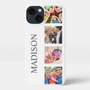 Custom Family Foto Collage Personalized White iPhone Hülle