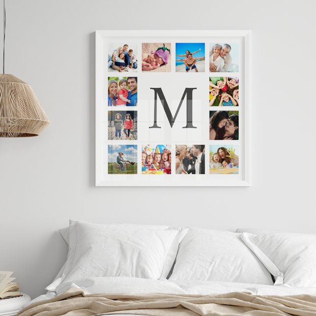 Custom Family Foto Collage Personalized White Poster (Von Creator hochgeladen)