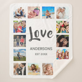 Custom Family Foto Collage Personalized White Sherpadecke