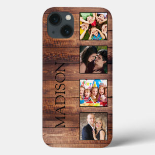 Custom Family Foto Collage reclased Wood Case-Mate iPhone Hülle