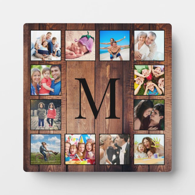 Custom Family Foto Collage reclased Wood Fotoplatte (Vorderseite)