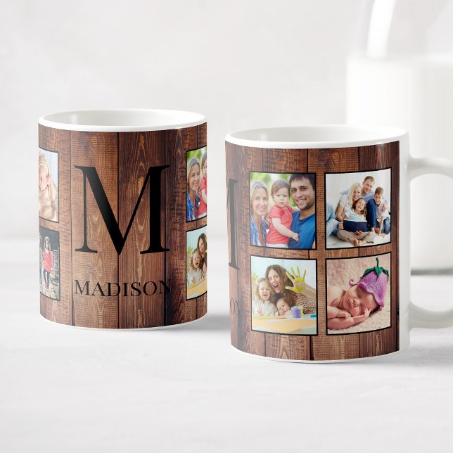 Custom Family Foto Collage reclased Wood Kaffeetasse (Von Creator hochgeladen)