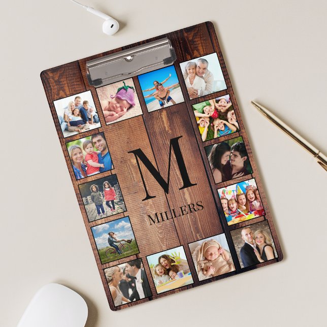 Custom Family Foto Collage reclased Wood Klemmbrett (Von Creator hochgeladen)