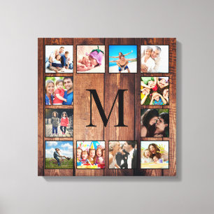 Custom Family Foto Collage reclased Wood Leinwanddruck