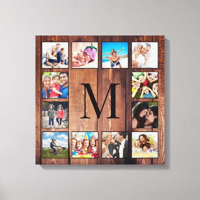 Custom Family Foto Collage reclased Wood Leinwanddruck (Vorderseite)