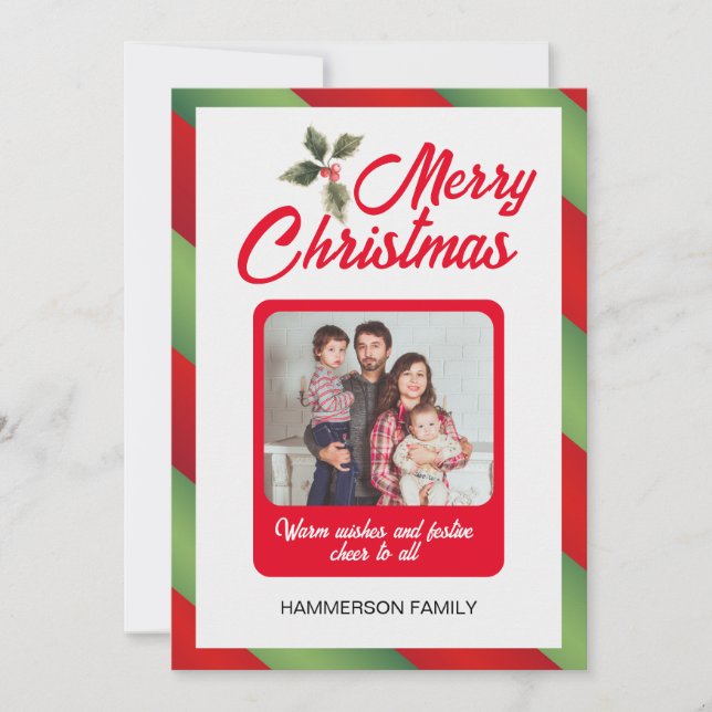 Custom Family Foto Weihnachts-Einladung Einladung (Vorderseite)