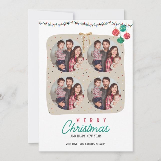 Custom Family Foto Weihnachtseinladungen Einladung (Vorderseite)