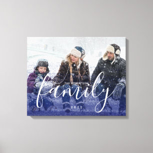 Custom Family Fotografy Blue Abstrakt Overlay Leinwanddruck