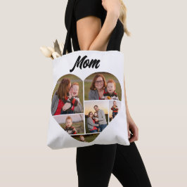 Custom Family Heart Form Foto Collage Tote Bag Tasche