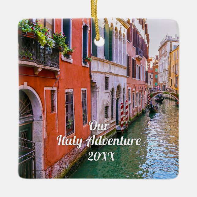 Custom Family Italy Trip Photo  Keramikornament (Vorderseite)