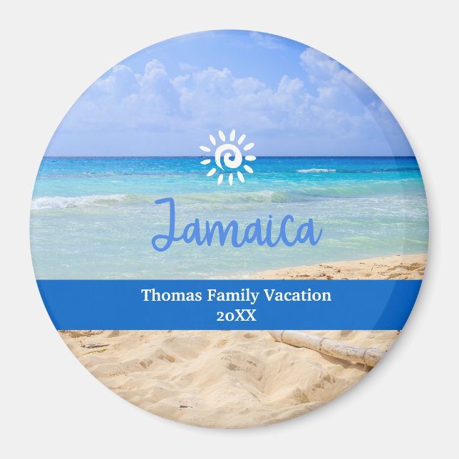 Custom Family Jamica Vacation Christmas Magnet (Vorne)