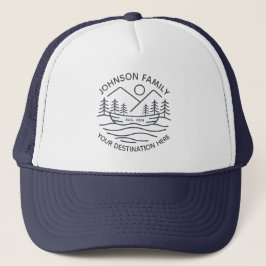 Custom Family Lake Camping Vacacation Group Matchi Truckerkappe