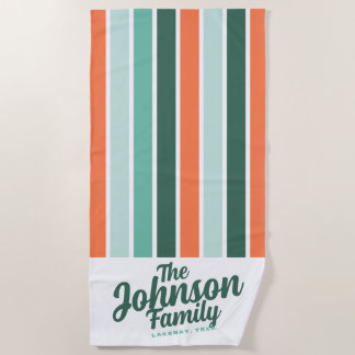 Custom Family Name Beach Handtuch - Pool B