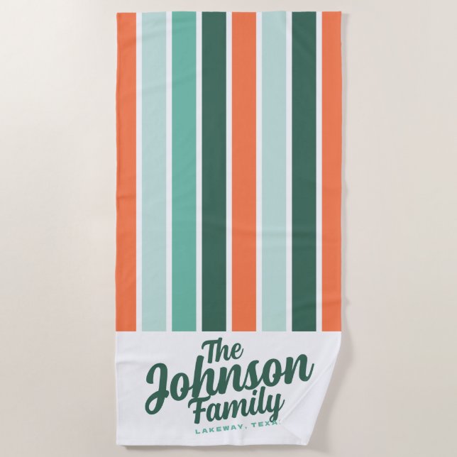 Custom Family Name Beach Handtuch - Pool B (Vorderseite)