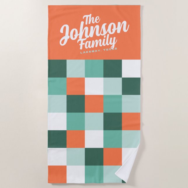 Custom Family Name Beach Handtuch - Pool C (Vorderseite)